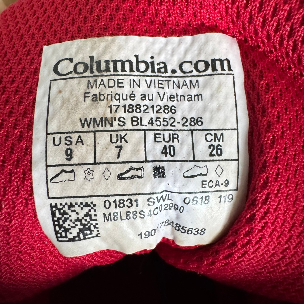 Columbia Womens 9 Newton Ridge Plus Waterproof Hiking Boots Elk Red BL4552-286 - Picture 8 of 14